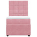 Pat box spring cu saltea, roz, 80x200 cm, catifea - WALTI WALTI