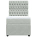 Pat continental cu saltea, gri deschis, 80x200 cm, catifea - WALTI WALTI