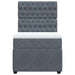Pat box spring cu saltea, gri închis, 80x200 cm, catifea - WALTI WALTI