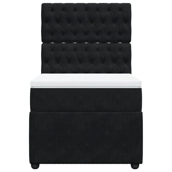 Pat box spring cu saltea, negru, 80x200 cm, catifea - WALTI WALTI