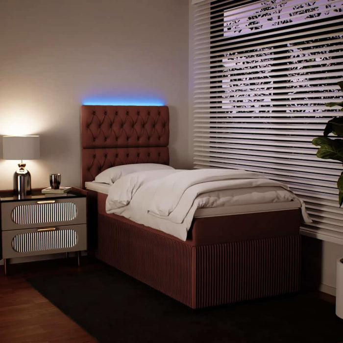 Pat box spring cu saltea, roz, 80x200 cm, catifea - WALTI WALTI