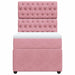 Pat box spring cu saltea, roz, 80x200 cm, catifea - WALTI WALTI