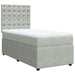 Pat continental cu saltea, gri deschis, 80x200 cm, catifea - WALTI WALTI