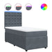 Pat box spring cu saltea, gri închis, 80x200 cm, catifea - WALTI WALTI