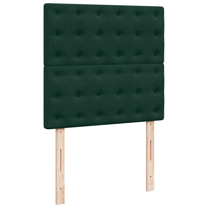 Pat continental cu saltea, verde închis, 80x200 cm, catifea - WALTI WALTI