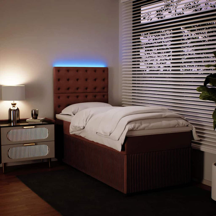 Pat box spring cu saltea, roz, 80x200 cm, catifea - WALTI WALTI