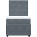Pat box spring cu saltea, gri închis, 90x190 cm, catifea - WALTI WALTI