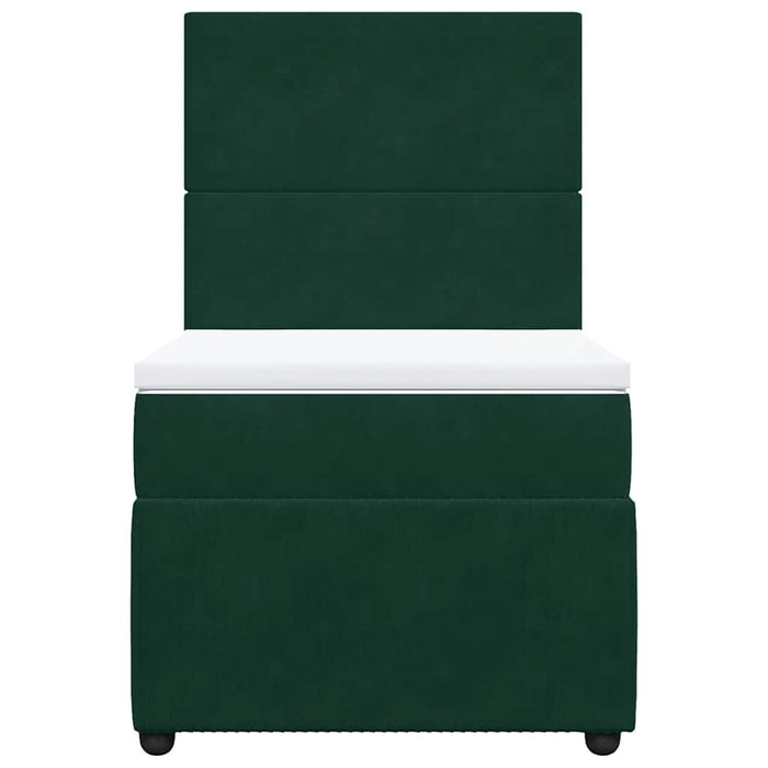 Pat box spring cu saltea, verde închis, 90x190 cm, catifea - WALTI WALTI