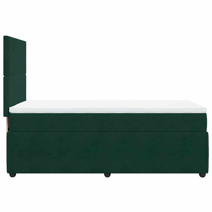 Pat box spring cu saltea, verde închis, 90x190 cm, catifea - WALTI WALTI