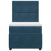 Pat box spring cu saltea, albastru, 90x190 cm, catifea - WALTI WALTI