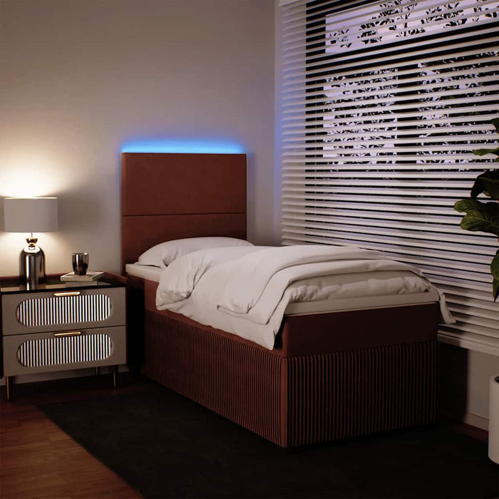 Pat box spring cu saltea, roz, 90x190 cm, catifea - WALTI WALTI