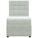 Pat box spring cu saltea, gri deschis, 90x190 cm, catifea - WALTI WALTI