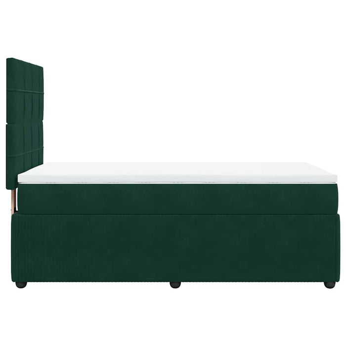 Pat box spring cu saltea, verde închis, 90x190 cm, catifea - WALTI WALTI