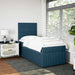 Pat box spring cu saltea, albastru, 90x190 cm, catifea - WALTI WALTI