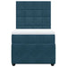 Pat box spring cu saltea, albastru, 90x190 cm, catifea - WALTI WALTI