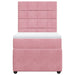 Pat box spring cu saltea, roz, 90x190 cm, catifea - WALTI WALTI