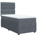 Pat box spring cu saltea, gri închis, 90x190 cm, catifea - WALTI WALTI