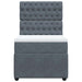 Pat box spring cu saltea, gri închis, 90x190 cm, catifea - WALTI WALTI
