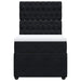 Pat box spring cu saltea, negru, 90x190 cm, catifea - WALTI WALTI