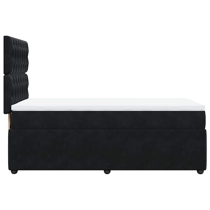 Pat box spring cu saltea, negru, 90x190 cm, catifea - WALTI WALTI