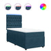 Pat box spring cu saltea, albastru, 90x190 cm, catifea - WALTI WALTI