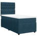 Pat box spring cu saltea, albastru, 90x190 cm, catifea - WALTI WALTI