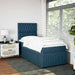 Pat box spring cu saltea, albastru, 90x190 cm, catifea - WALTI WALTI