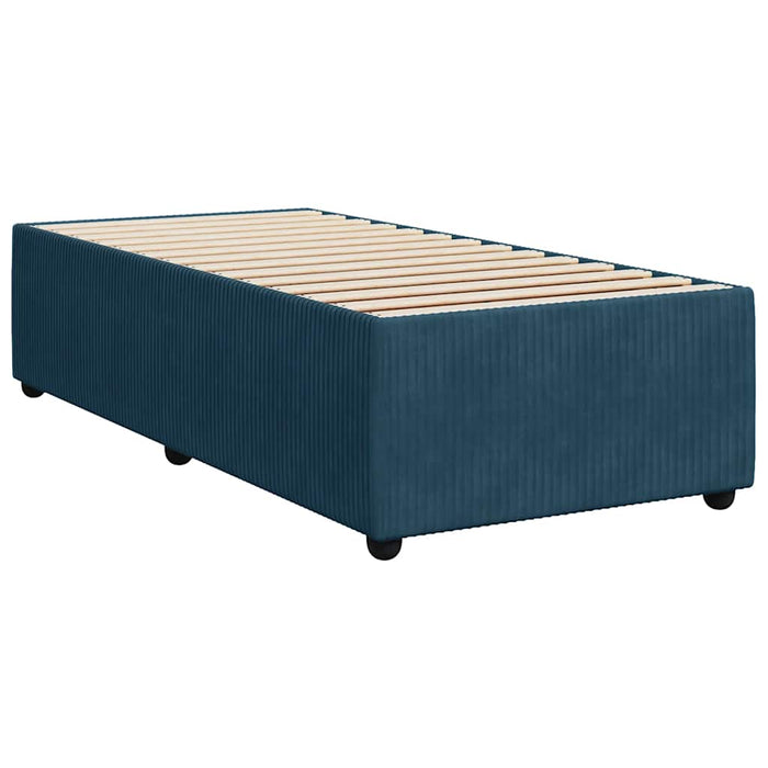 Pat box spring cu saltea, albastru, 90x190 cm, catifea - WALTI WALTI