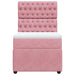 Pat box spring cu saltea, roz, 90x190 cm, catifea - WALTI WALTI