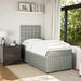 Pat box spring cu saltea, gri deschis, 90x190 cm, catifea - WALTI WALTI