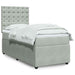 Pat box spring cu saltea, gri deschis, 90x190 cm, catifea - WALTI WALTI