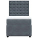 Pat box spring cu saltea, gri închis, 90x190 cm, catifea - WALTI WALTI
