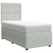 Pat box spring cu saltea, gri deschis, 90x200 cm, catifea - WALTI WALTI