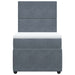 Pat box spring cu saltea, gri închis, 90x200 cm, catifea - WALTI WALTI