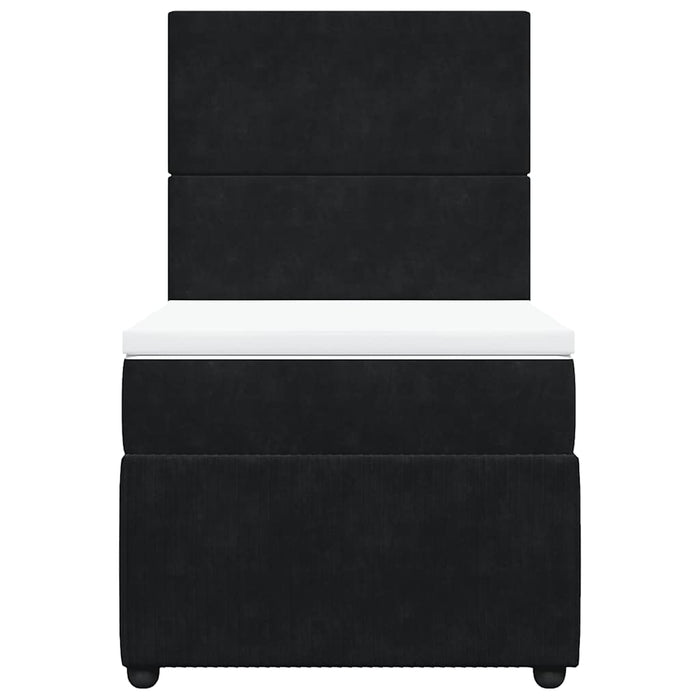 Pat box spring cu saltea, negru, 90x200 cm, catifea - WALTI WALTI