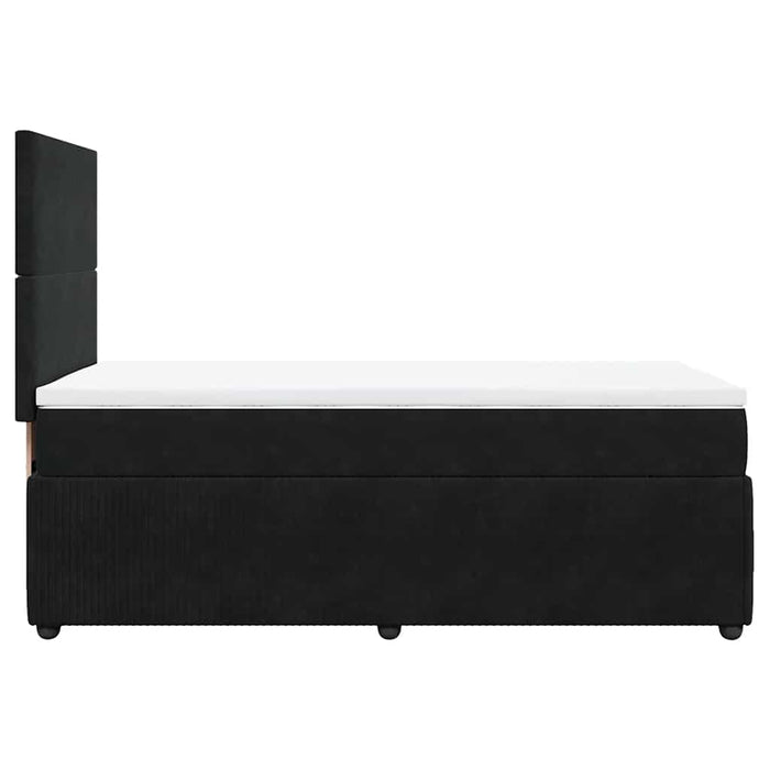 Pat box spring cu saltea, negru, 90x200 cm, catifea - WALTI WALTI