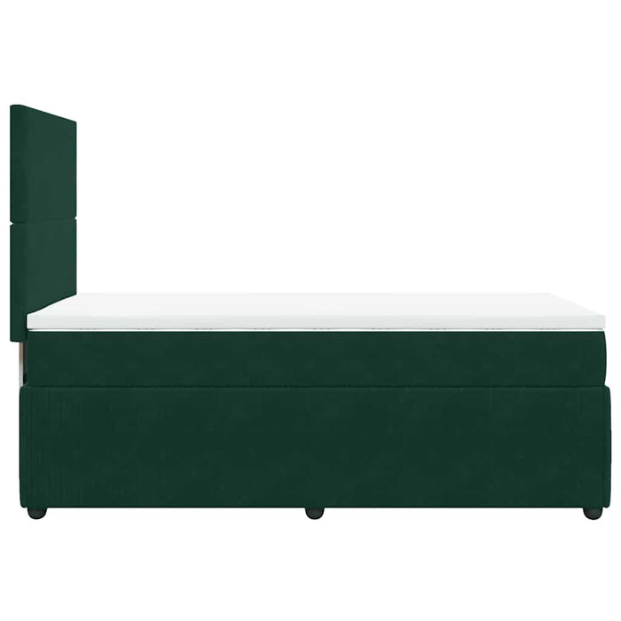 Pat box spring cu saltea, verde închis, 90x200 cm, catifea - WALTI WALTI