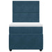 Pat box spring cu saltea, albastru, 90x200 cm, catifea - WALTI WALTI