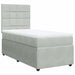 Pat box spring cu saltea, gri deschis, 90x200 cm, catifea - WALTI WALTI