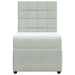 Pat box spring cu saltea, gri deschis, 90x200 cm, catifea - WALTI WALTI