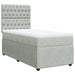 Pat box spring cu saltea, gri deschis, 90x200 cm, catifea - WALTI WALTI