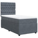 Pat box spring cu saltea, gri închis, 90x200 cm, catifea - WALTI WALTI