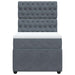 Pat box spring cu saltea, gri închis, 90x200 cm, catifea - WALTI WALTI