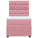 Pat box spring cu saltea, roz, 90x200 cm, catifea - WALTI WALTI