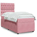 Pat box spring cu saltea, roz, 90x200 cm, catifea - WALTI WALTI