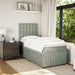Pat box spring cu saltea, gri deschis, 90x200 cm, catifea - WALTI WALTI