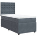 Pat box spring cu saltea, gri închis, 90x200 cm, catifea - WALTI WALTI
