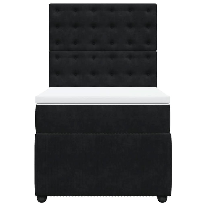 Pat box spring cu saltea, negru, 90x200 cm, catifea - WALTI WALTI