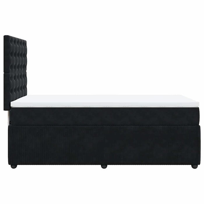Pat box spring cu saltea, negru, 90x200 cm, catifea - WALTI WALTI
