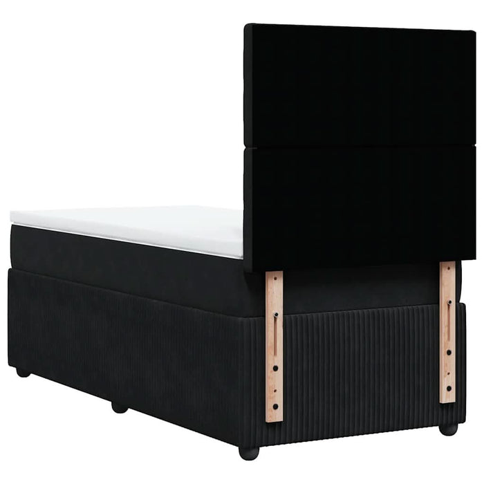 Pat box spring cu saltea, negru, 90x200 cm, catifea - WALTI WALTI